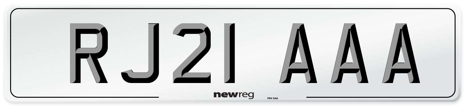RJ21 AAA Number Plate from New Reg